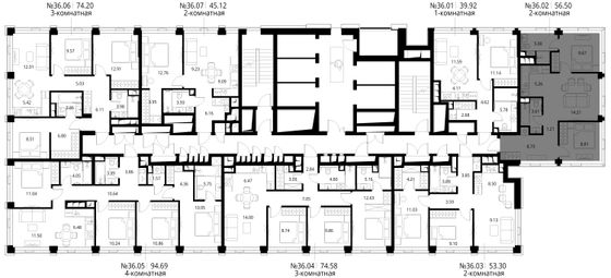 Продажа 2-комнатной квартиры 56,5 м², 36/48 этаж