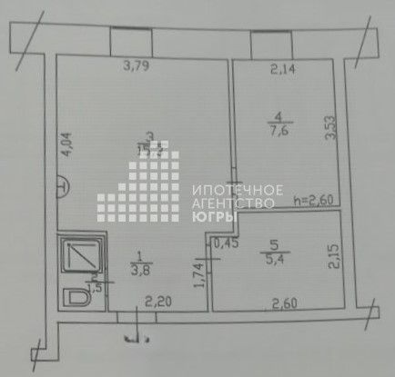 Продажа 2-комнатной квартиры 33,6 м², 3/3 этаж