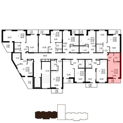 Продажа квартиры-студии 23,7 м², 6/11 этаж