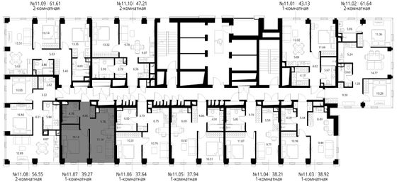 Продажа 1-комнатной квартиры 39,3 м², 11/48 этаж