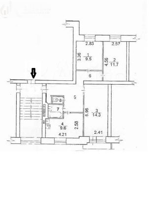 Продажа 3-комнатной квартиры 62,6 м², 3/4 этаж
