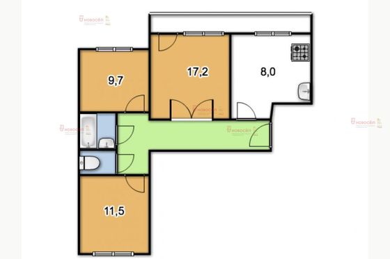 Продажа 3-комнатной квартиры 58 м², 4/9 этаж