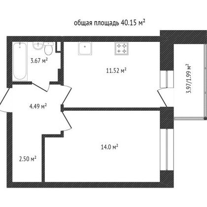 Продажа 1-комнатной квартиры 40 м², 6/17 этаж