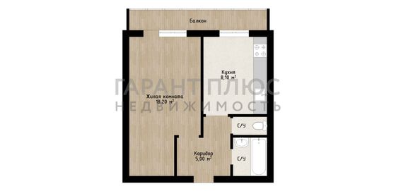 Продажа 1-комнатной квартиры 34,2 м², 4/10 этаж