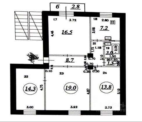 Продажа 3-комнатной квартиры 83,8 м², 2/5 этаж