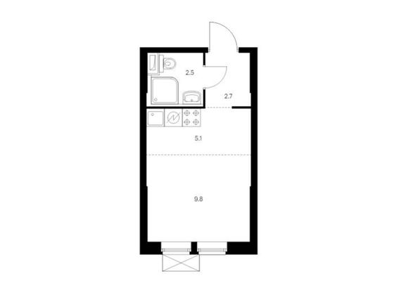 Продажа квартиры-студии 20,1 м², 14/33 этаж