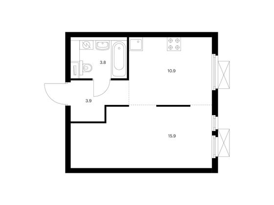 Продажа 1-комнатной квартиры 34,5 м², 11/22 этаж