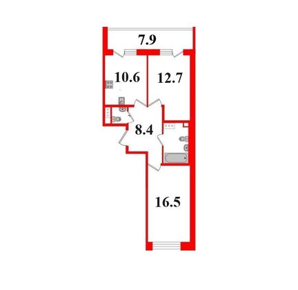 Продажа 2-комнатной квартиры 54 м², 7/10 этаж