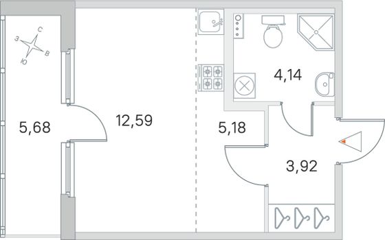 Продажа квартиры-студии 28,7 м², 1/4 этаж