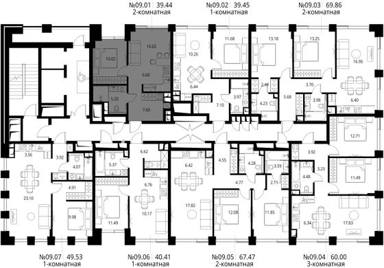 Продажа 2-комнатной квартиры 39,4 м², 9/21 этаж