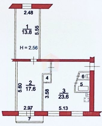 Продажа 2-комнатной квартиры 58,8 м², 4/5 этаж