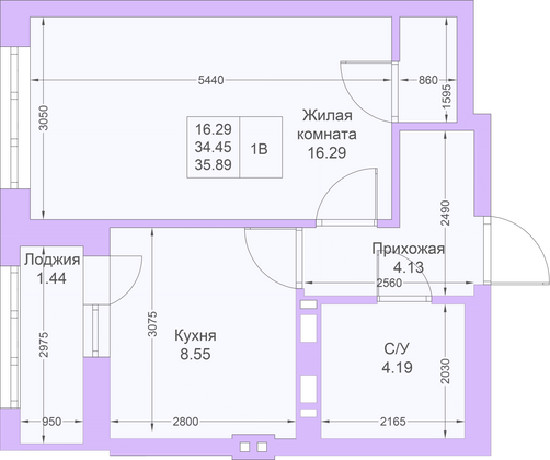 Продажа 1-комнатной квартиры 35,9 м², 22/25 этаж