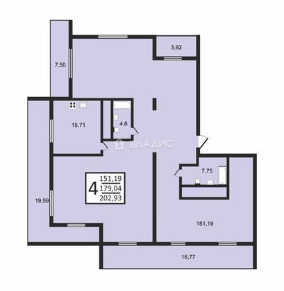 Продажа квартиры-студии 202,9 м², 25/25 этаж