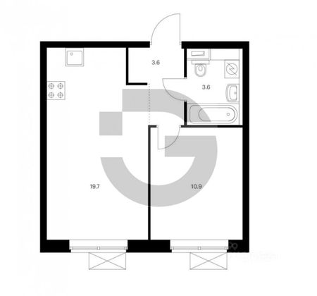 Продажа 1-комнатной квартиры 37,8 м², 12/33 этаж