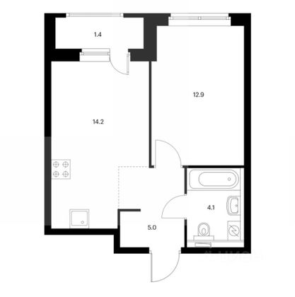 Продажа 1-комнатной квартиры 36,2 м², 20/25 этаж