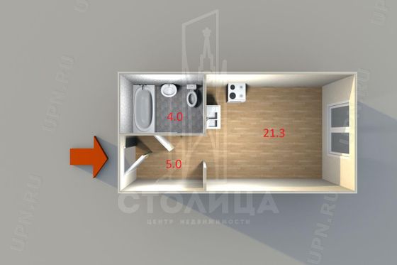 Продажа 1-комнатной квартиры 32 м², 20/25 этаж