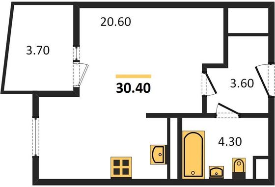 Продажа квартиры-студии 30,4 м², 2/29 этаж