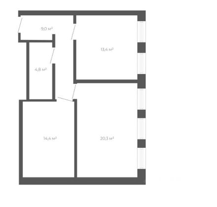 Продажа 2-комнатной квартиры 61,2 м², 3/3 этаж