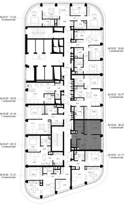 Продажа 1-комнатной квартиры 38,2 м², 18/49 этаж