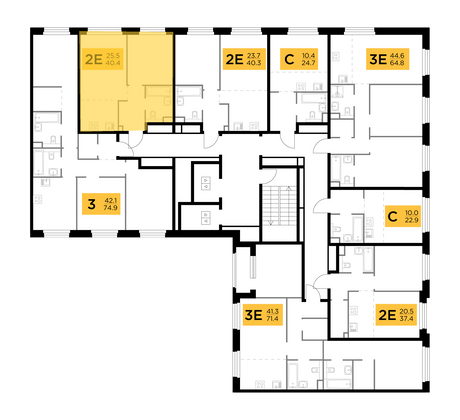 Продажа 2-комнатной квартиры 40,4 м², 5/20 этаж
