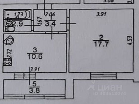 Продажа 1-комнатной квартиры 35 м², 5/10 этаж