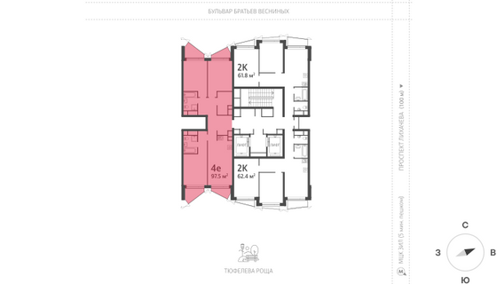 Продажа 3-комнатной квартиры 97,5 м², 20/22 этаж