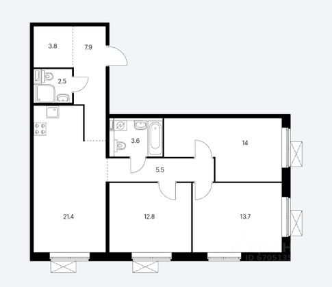 Продажа 3-комнатной квартиры 85,2 м², 16/17 этаж