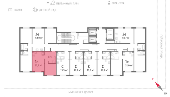 32,6 м², 1-комн. квартира, 15/15 этаж