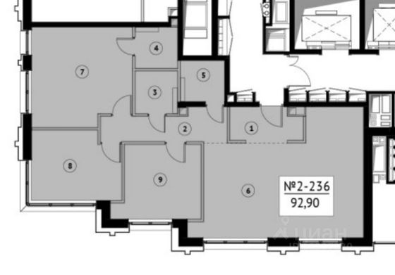 Продажа 3-комнатной квартиры 94 м², 37/48 этаж