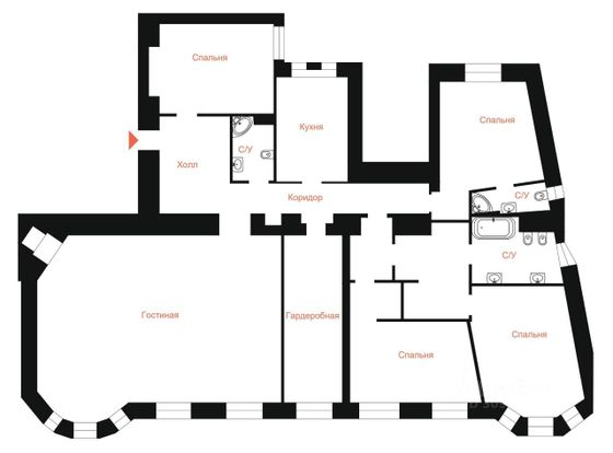 Продажа многокомнатной квартиры 246 м², 3/4 этаж