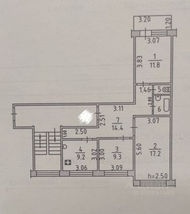 Продажа 3-комнатной квартиры 66,8 м², 4/5 этаж