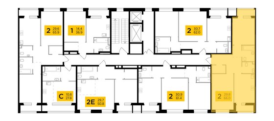Продажа 2-комнатной квартиры 66 м², 2/12 этаж