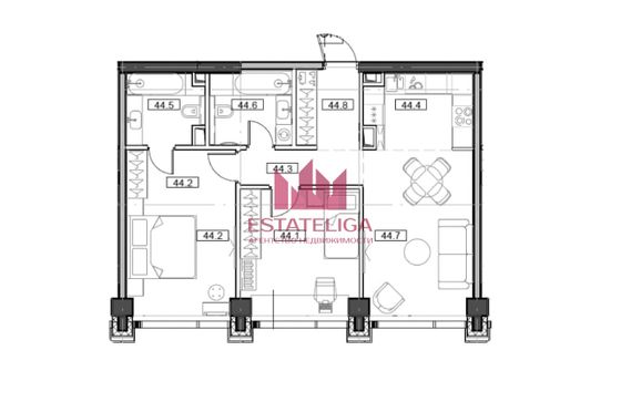 Продажа 2-комнатной квартиры 65,5 м², 9/55 этаж