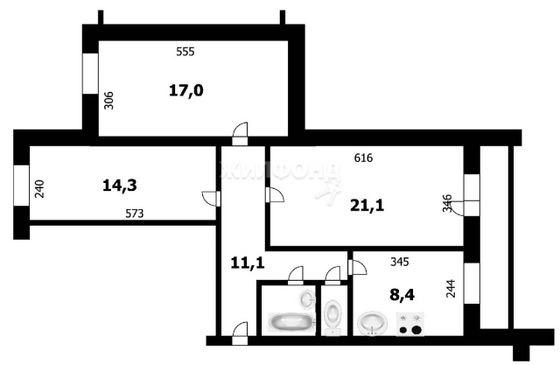 Продажа 3-комнатной квартиры 76,2 м², 4/13 этаж