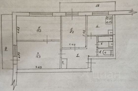 Продажа 3-комнатной квартиры 52,9 м², 3/5 этаж