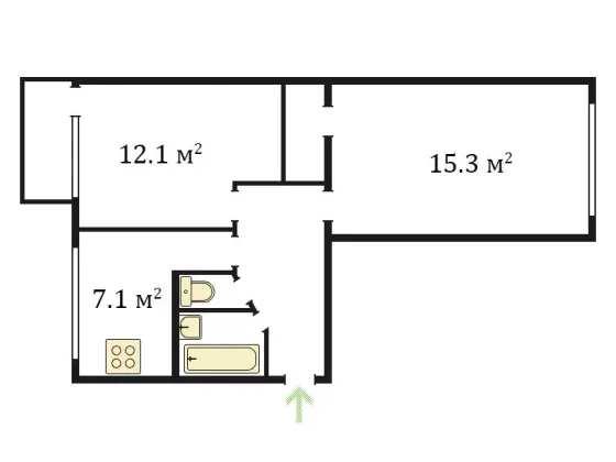Аренда 2-комнатной квартиры 44 м², 3/5 этаж