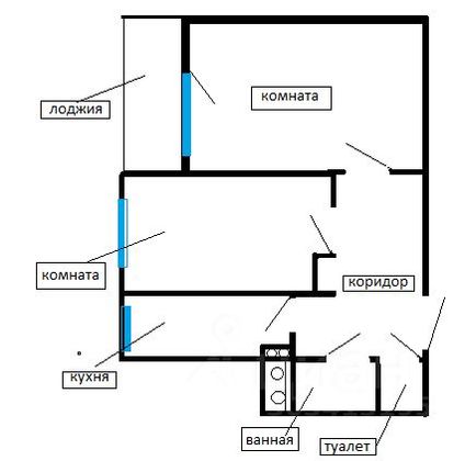 Продажа 2-комнатной квартиры 55,7 м², 3/12 этаж