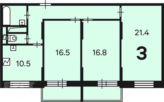 Продажа 3-комнатной квартиры 83,2 м², 11/16 этаж