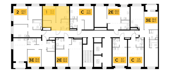 Продажа 1-комнатной квартиры 31 м², 10/20 этаж