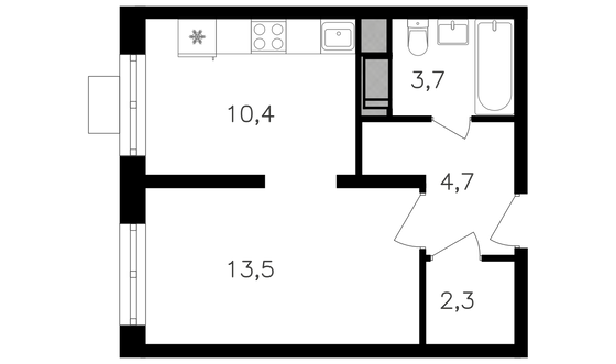 Продажа квартиры-студии 34,9 м², 23/25 этаж