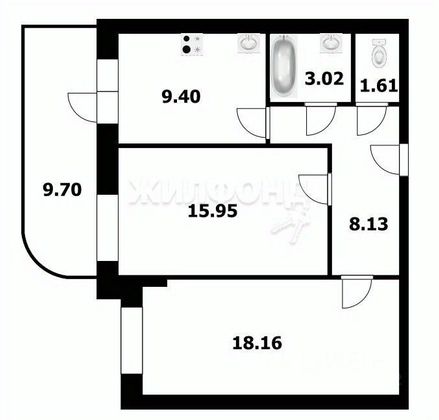 Продажа 2-комнатной квартиры 56,3 м², 3/19 этаж