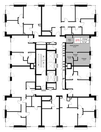 Продажа 1-комнатной квартиры 37,4 м², 11/30 этаж