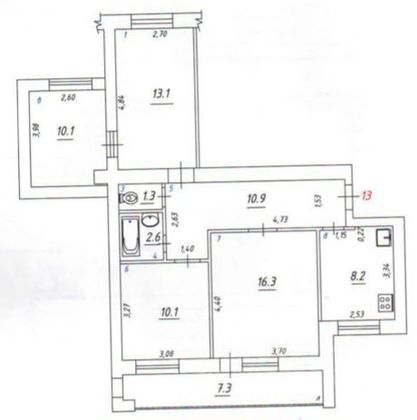 Продажа 4-комнатной квартиры 80 м², 4/10 этаж