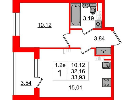 Продажа 1-комнатной квартиры 32,2 м², 5/5 этаж