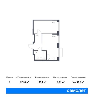 37,5 м², 1-комн. квартира, 8/19 этаж