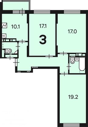 Продажа 3-комнатной квартиры 81,7 м², 11/14 этаж