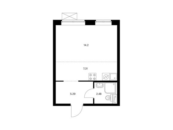 Продажа квартиры-студии 29,3 м², 2/21 этаж