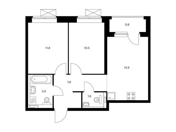 Продажа 2-комнатной квартиры 51,3 м², 14/25 этаж