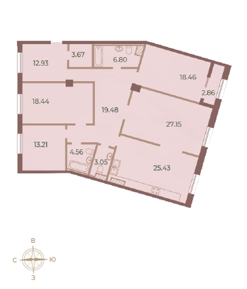Продажа 4-комнатной квартиры 154,8 м², 6/9 этаж