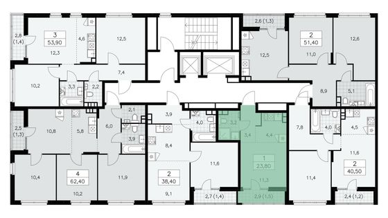 Продажа 1-комнатной квартиры 23,4 м², 12/15 этаж